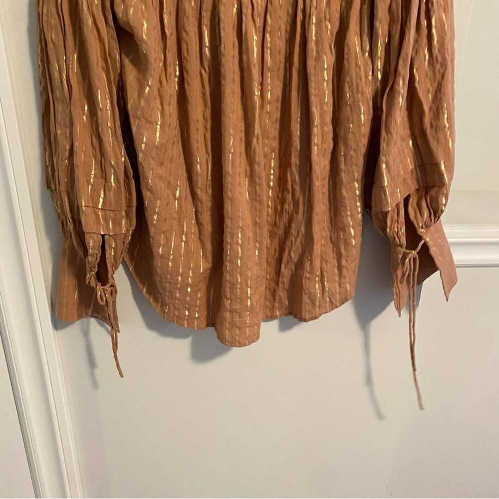 Shona Joy Bronze Golden Pink Metallic Long Sleeve… - image 4