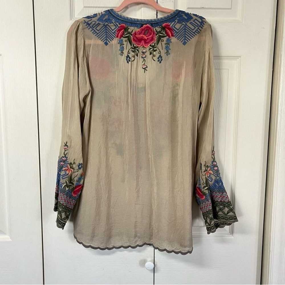 JOHNNY WAS Millie Floral Embroidered  Semi Sheer … - image 9