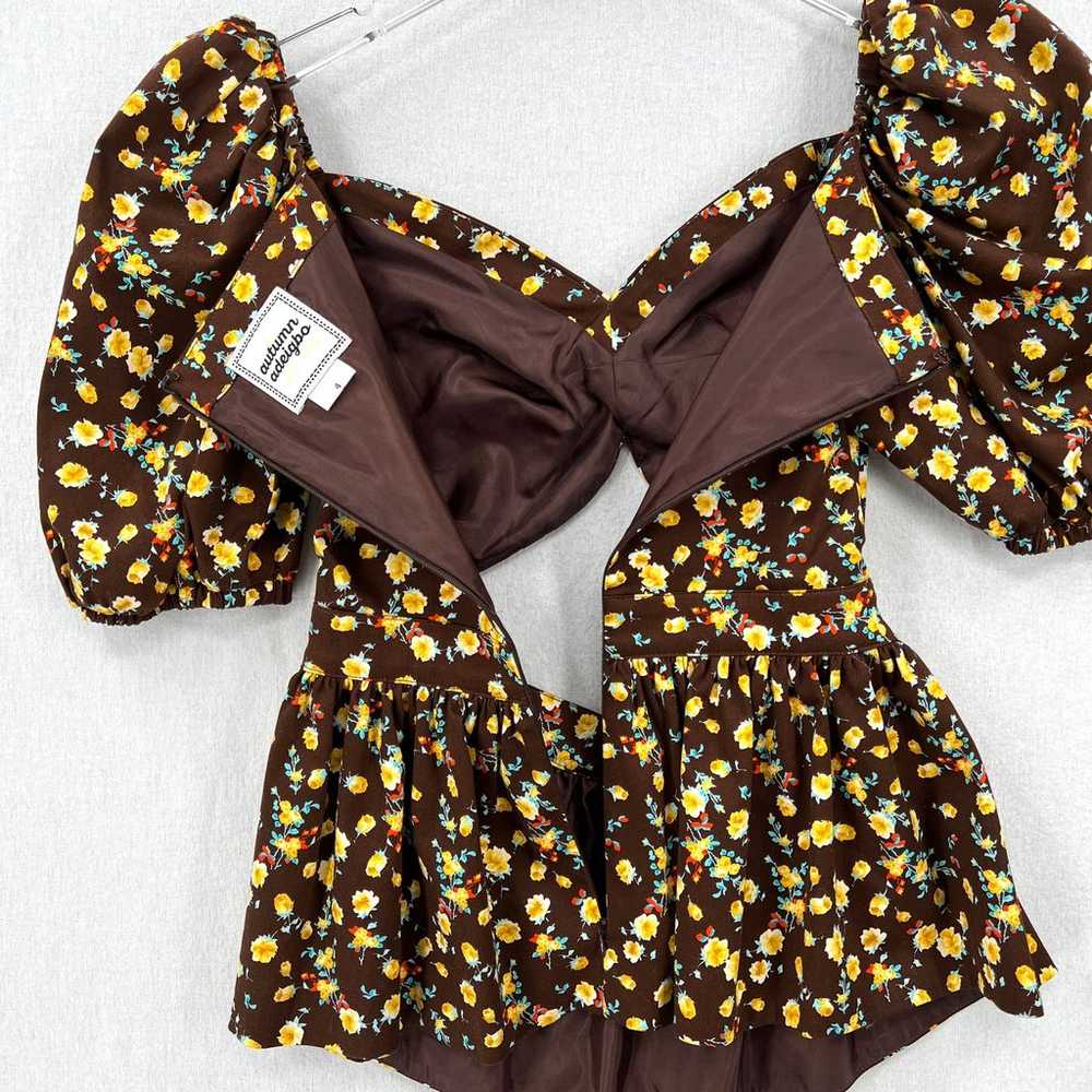 AUTUMN ADEIGBO Shirt Womens 4 Brown Brigette Puff… - image 11