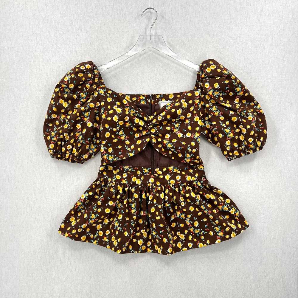 AUTUMN ADEIGBO Shirt Womens 4 Brown Brigette Puff… - image 3