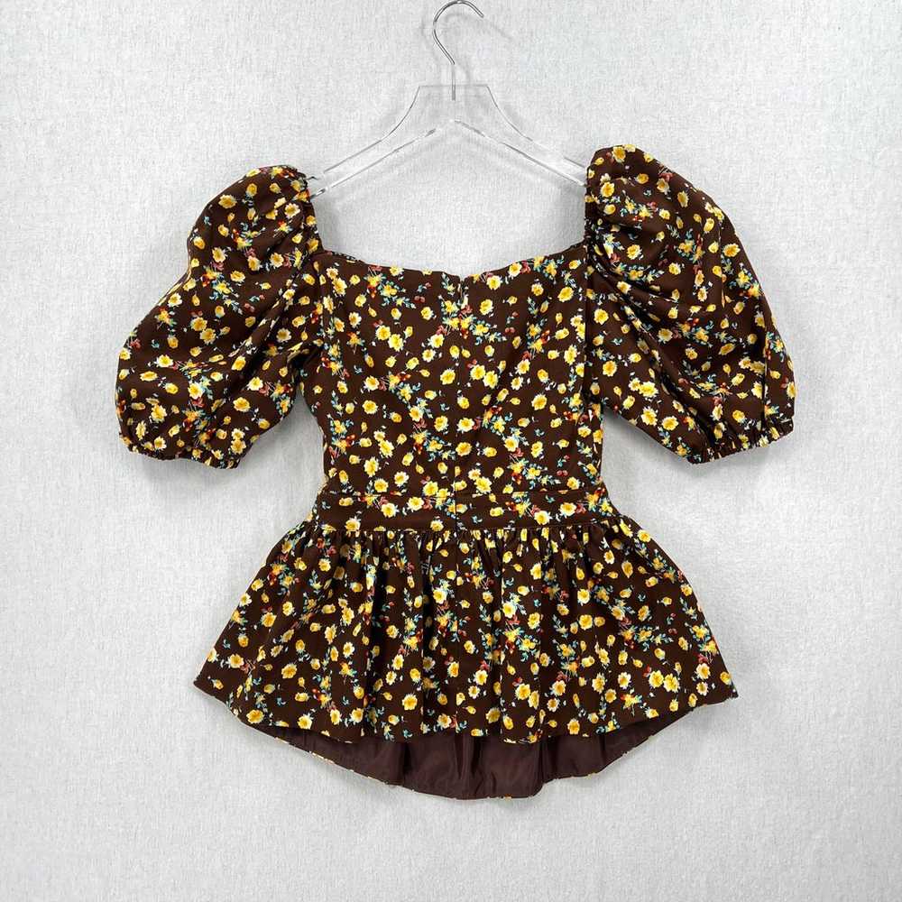 AUTUMN ADEIGBO Shirt Womens 4 Brown Brigette Puff… - image 4