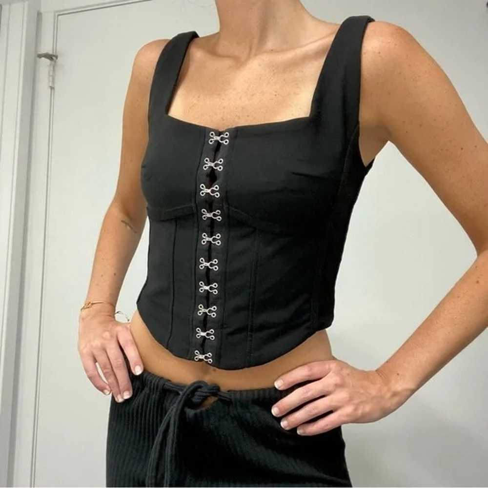 MISBHV Lara Hook & Eye Corset Top Black Size S Re… - image 8