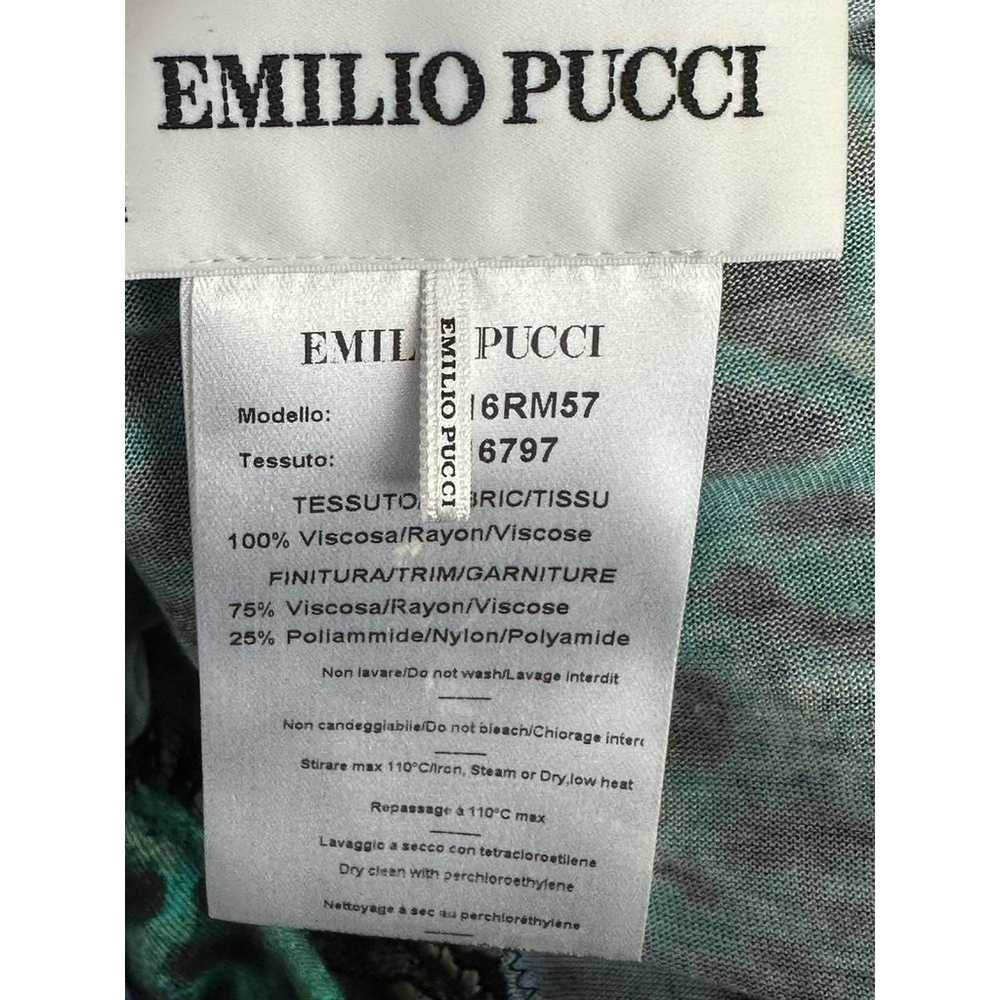 Emilio Pucci Green Purple Animal Print Lace Detai… - image 5