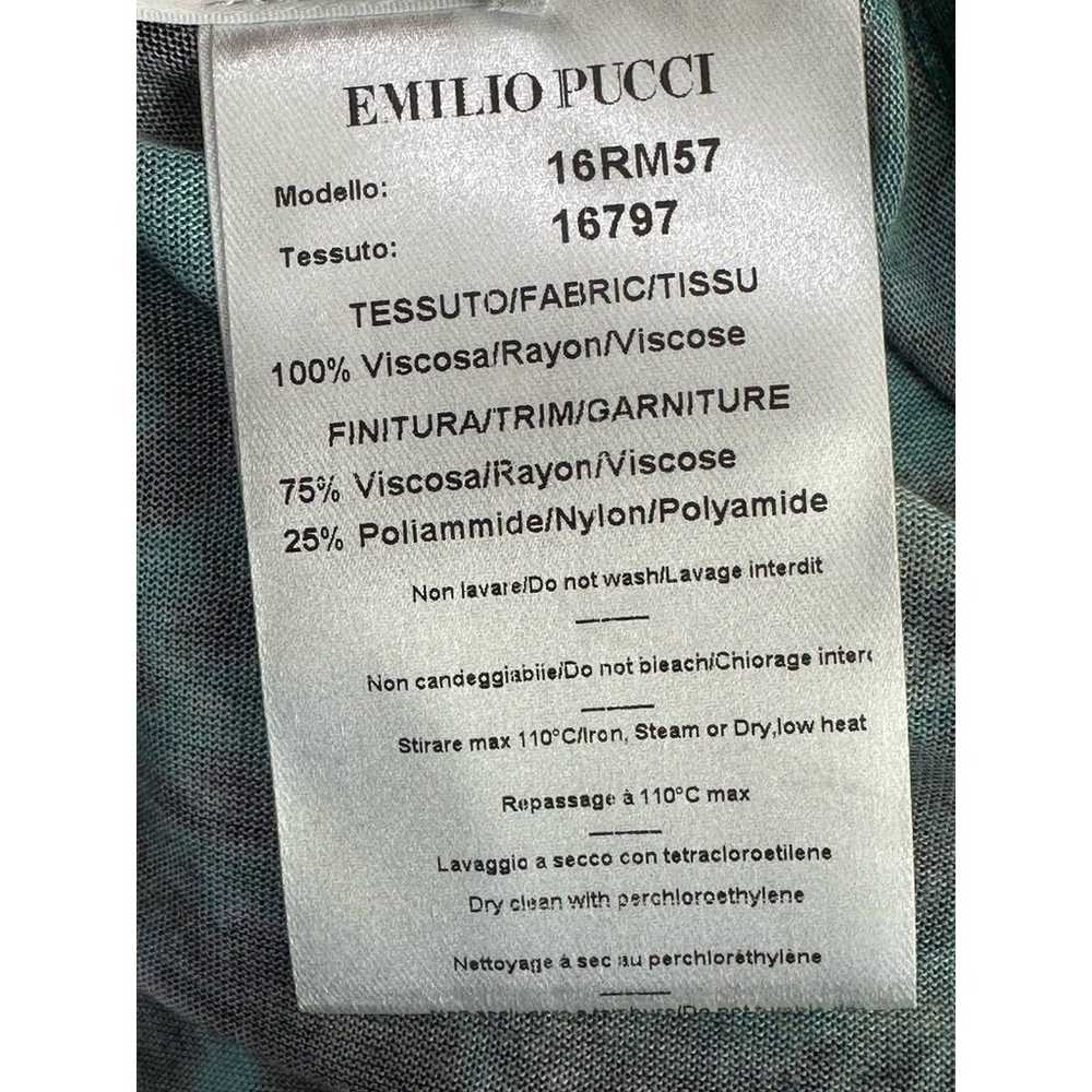 Emilio Pucci Green Purple Animal Print Lace Detai… - image 7