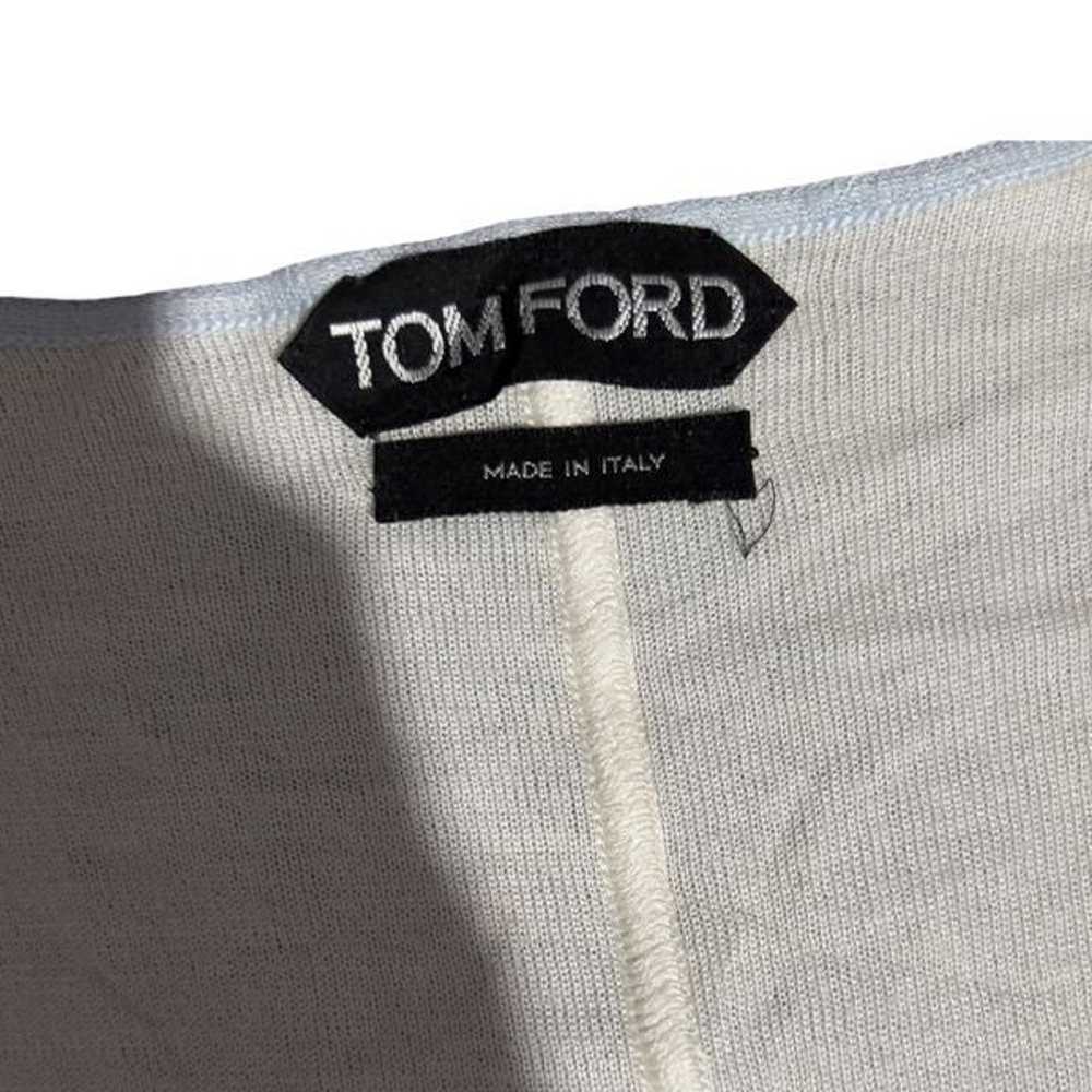 Tom Ford Sky Blue Ivory Layered V Neck Cropped Ca… - image 2