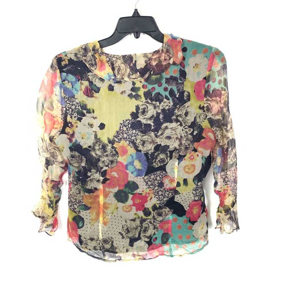 Missoni M Blouse Top Floral Abstract Polka Dot Pr… - image 2