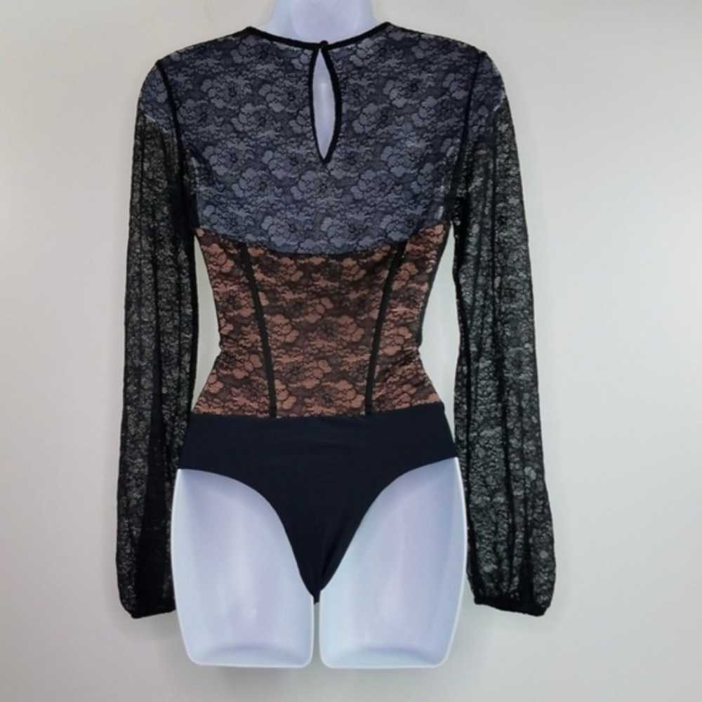 Cami NYC Briar Black Lace Corset Long Sleeve Thon… - image 2