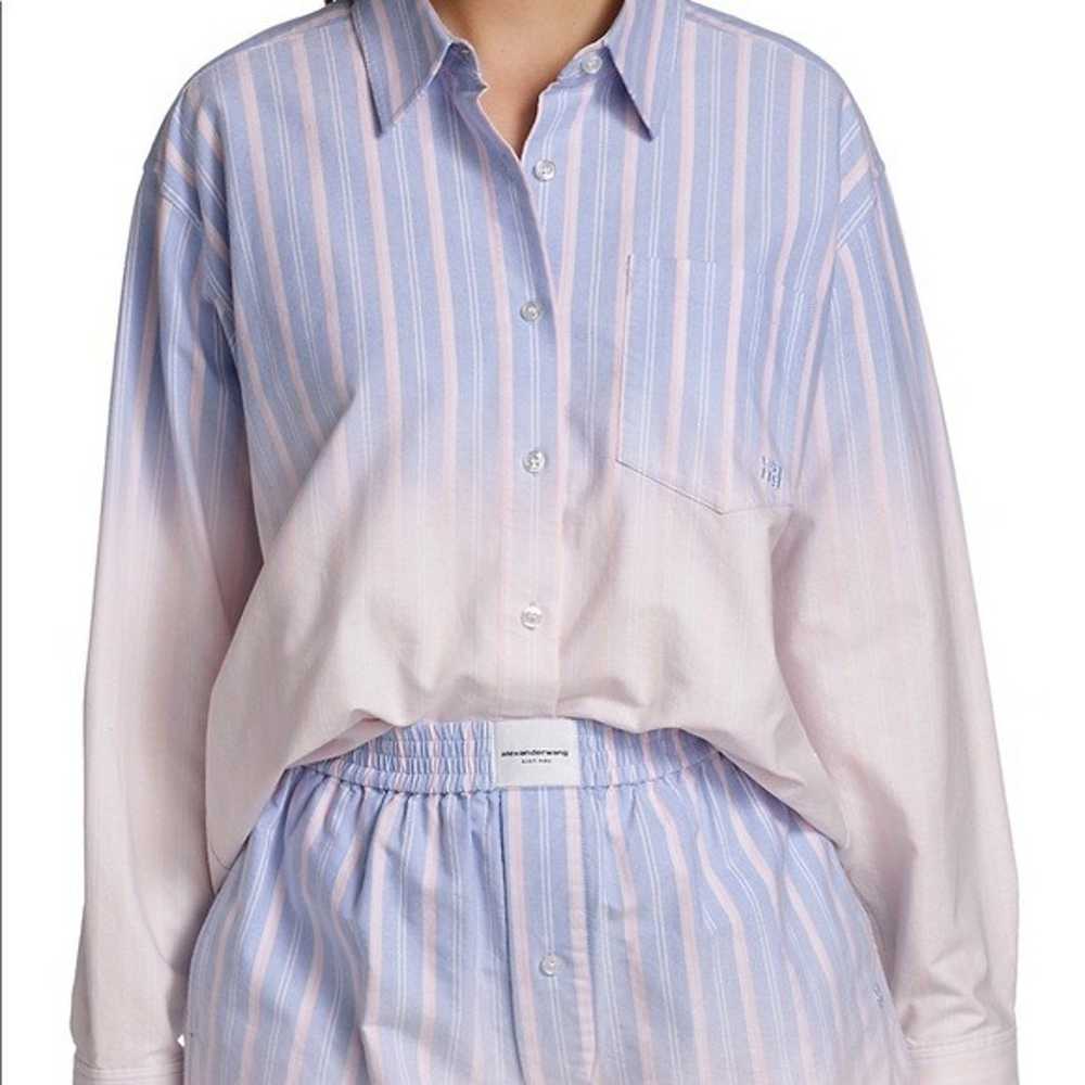 EUC Alexander Wang .t Ombre Stripe Oxford Button-… - image 4