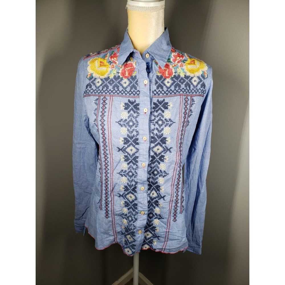 Johnny Was 3 J Workshop Women's Chambray Embroide… - image 1