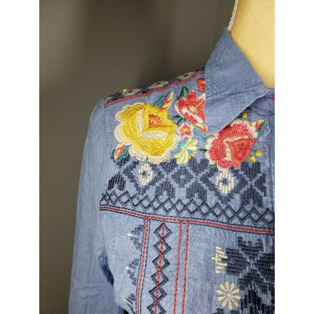 Johnny Was 3 J Workshop Women's Chambray Embroide… - image 3