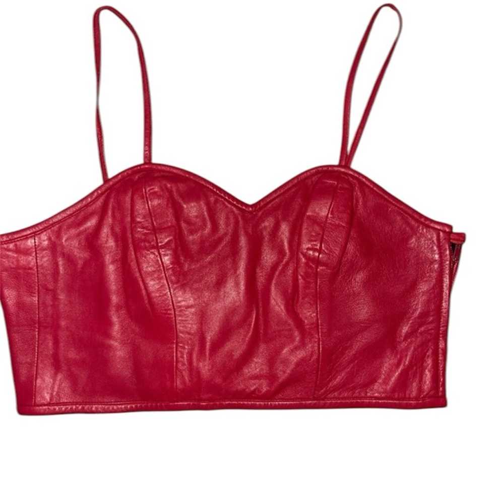 Michoel Schoeler Vintage Soft Leather Crop Top - image 1