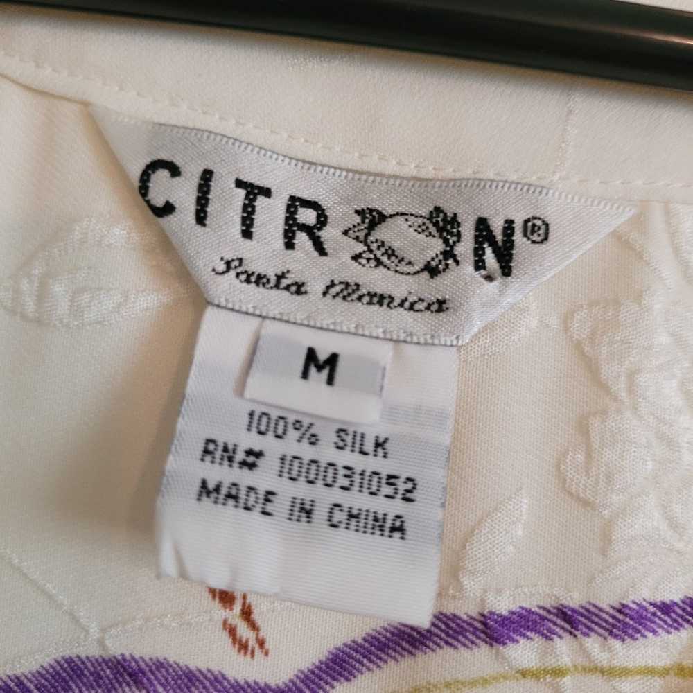 Citron Santa Monica Silk blouse Asian Inspired Bi… - image 6