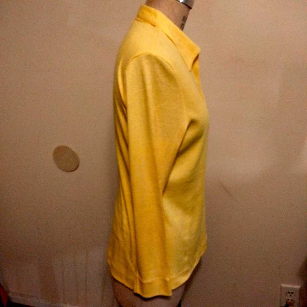 Key West Hand Print Fashions Yellow Knit Blouse S… - image 5