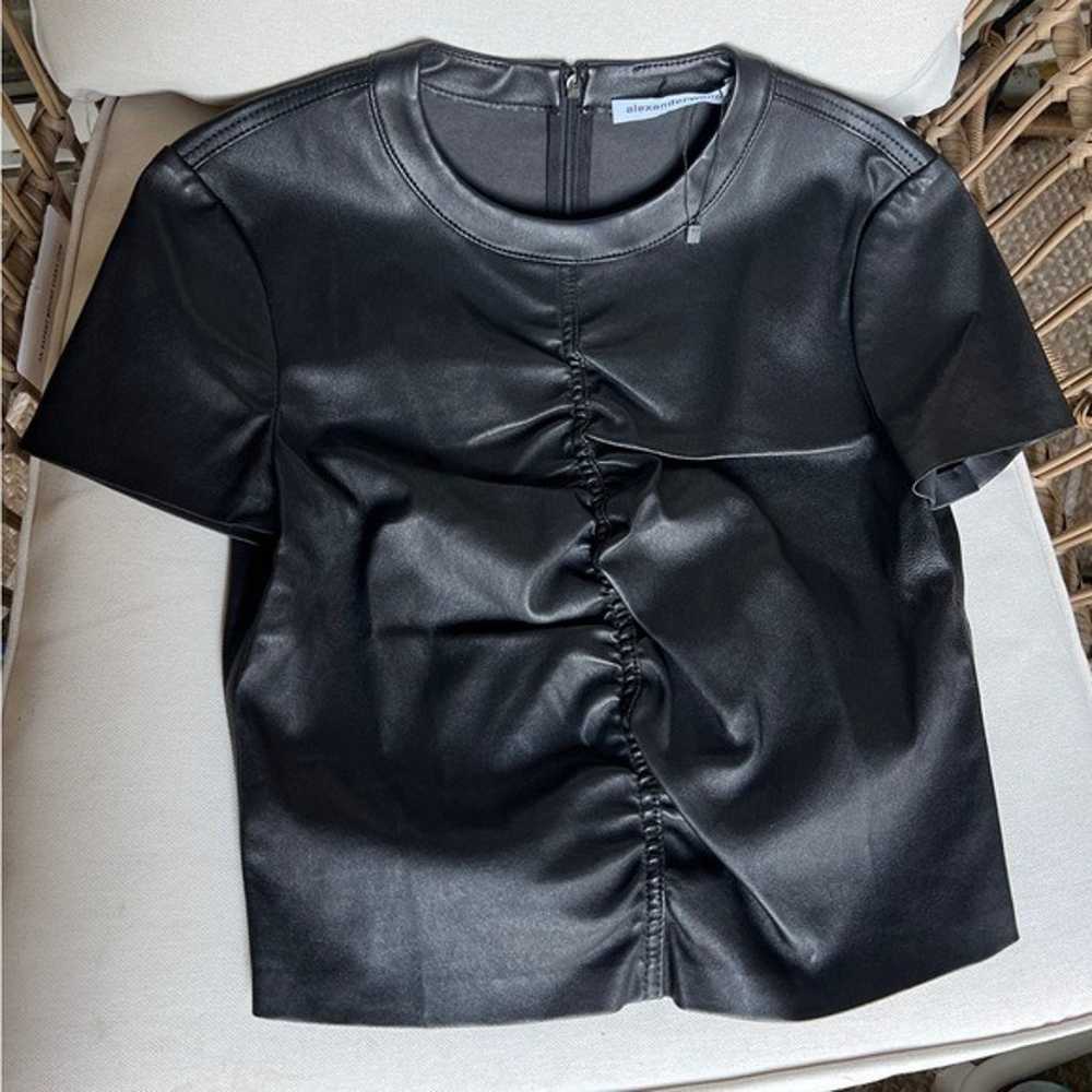 Like new Alexander Wang ruched leather top 4 $595 - image 1