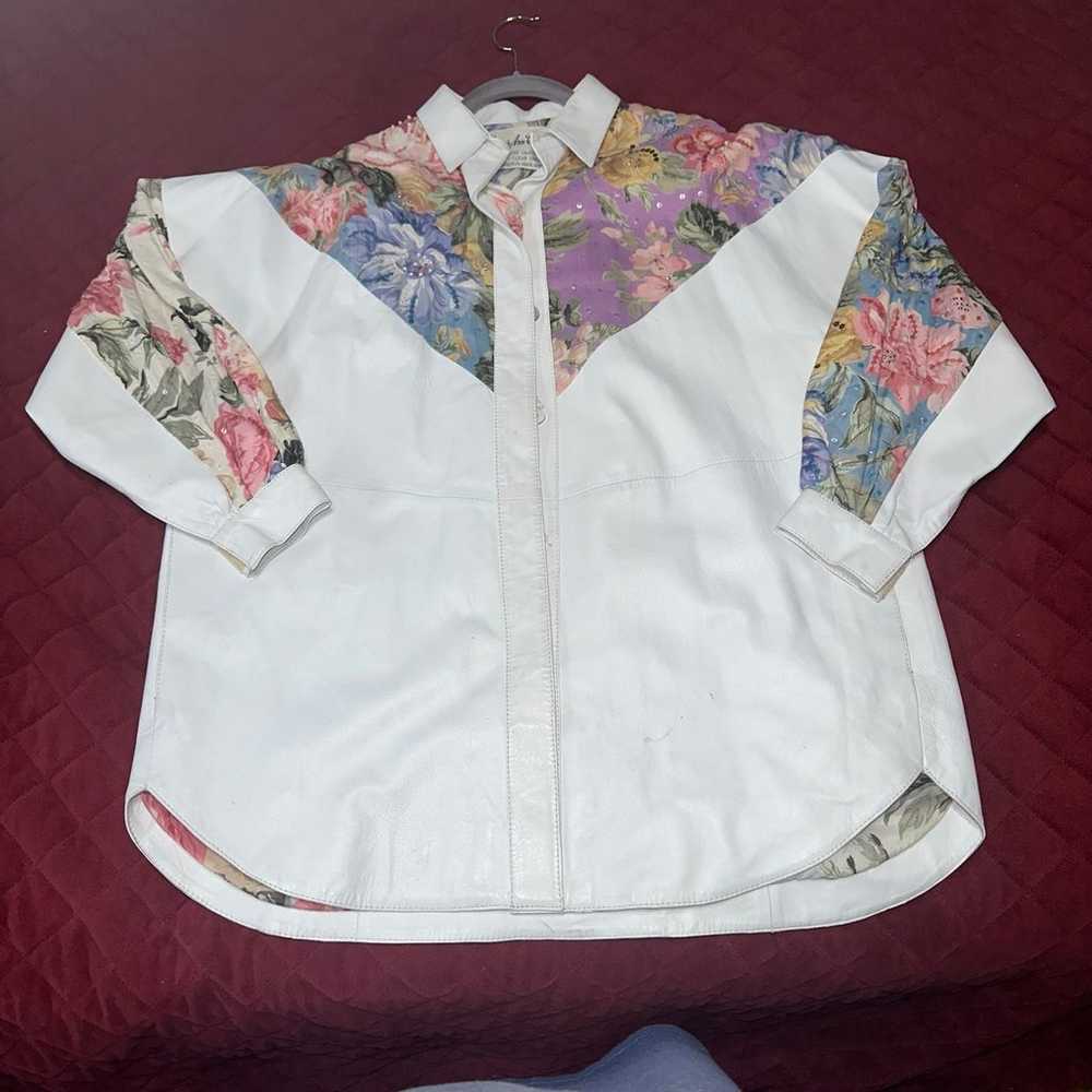 Vintage 80’s JUDITH ANN CREATIONS Leather Floral … - image 1