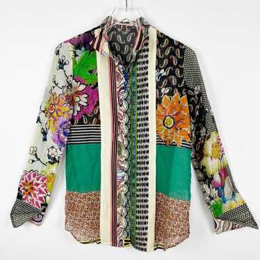 Etro Fine Cotton Silk Voile Jacquard Floral Multi 