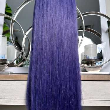 100% HUMAN HAIR WIG (Midnight Blue BLACK BALAYAGE… - image 1