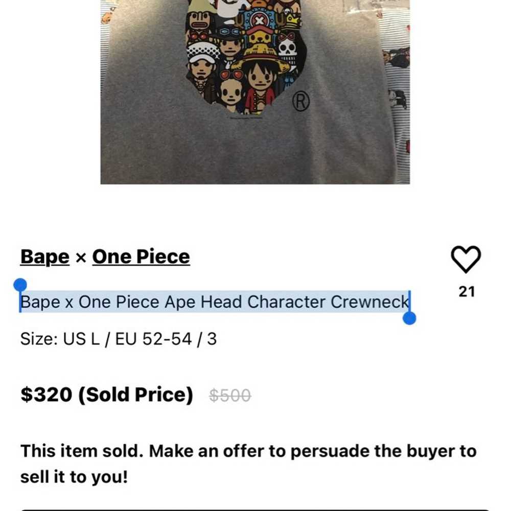 Bape x One Piece Ape Head - image 5