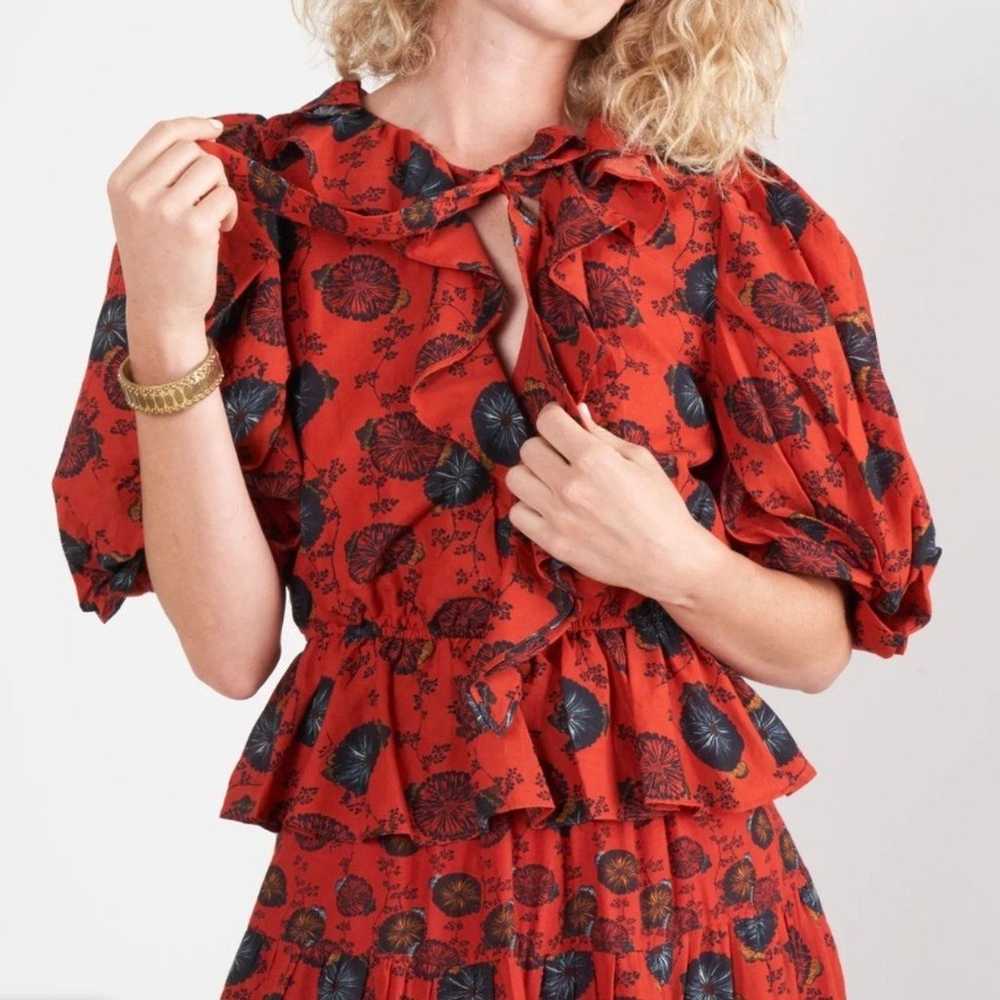 NEW Ulla Johnson Nadya Blouse Ruffled Puff Sleeve… - image 1