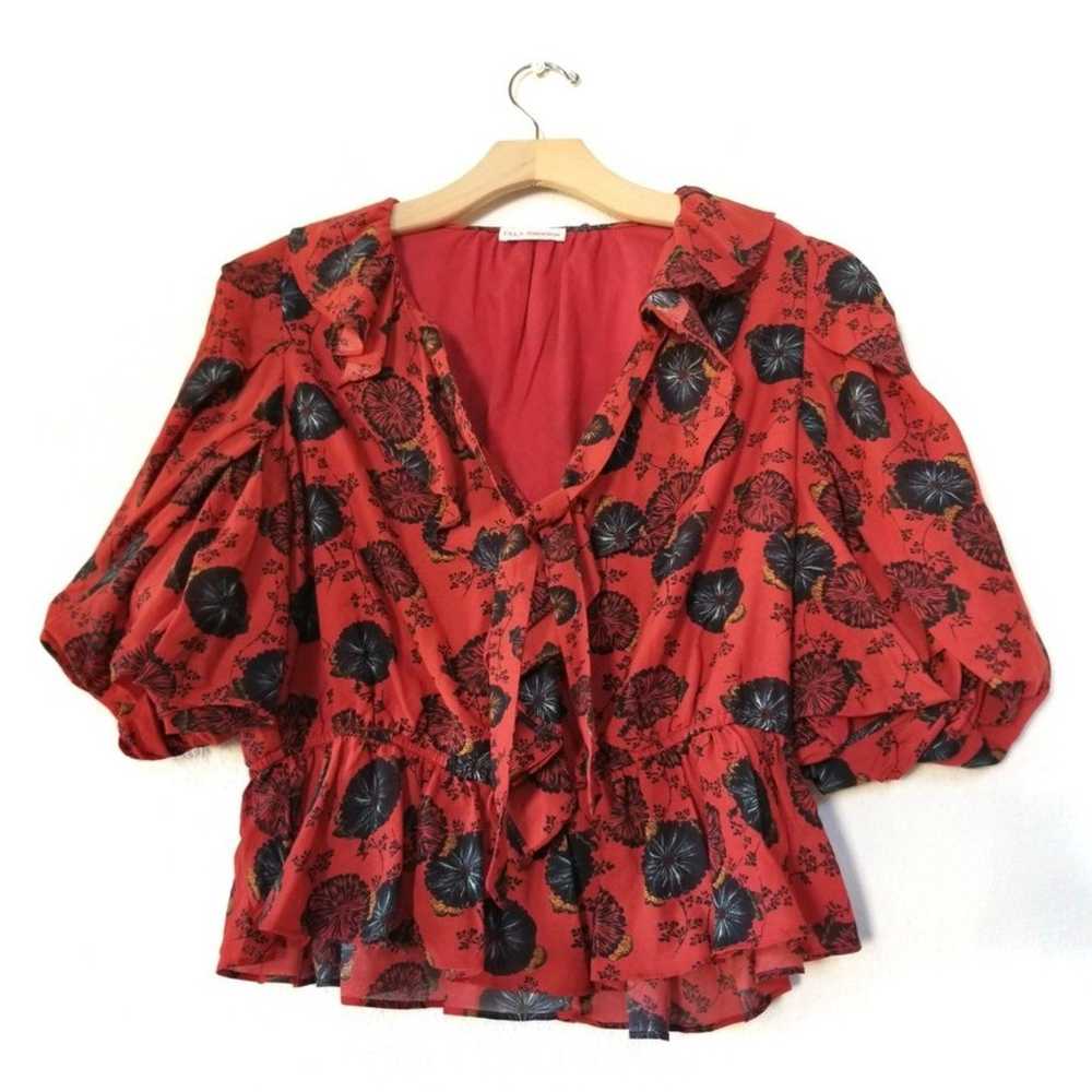 NEW Ulla Johnson Nadya Blouse Ruffled Puff Sleeve… - image 3