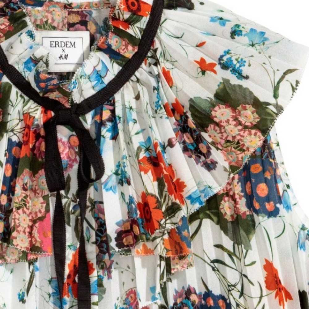 H&M x Erdem Floral Sleeveless Pleated Blouse - image 3