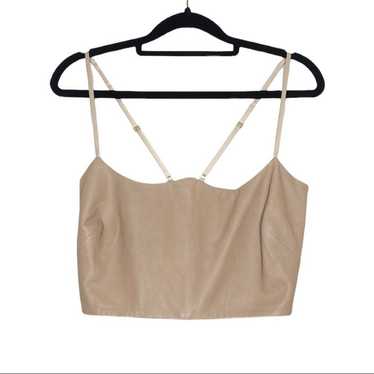 The Sei Tan Leather Curved Corset Tank Crop Top -… - image 1