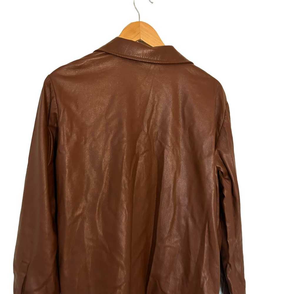 Anine Bing Hutton Shirt Faux Leather Front Button… - image 7