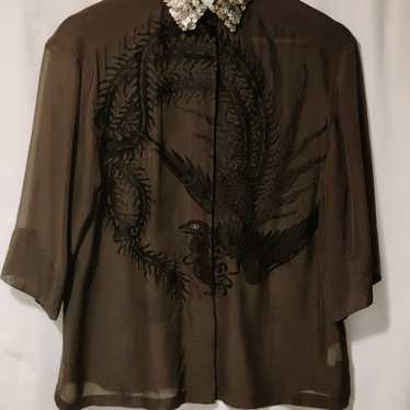 dries van noten 100% silk blouse