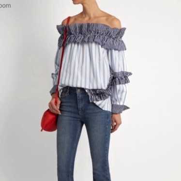 MSGM ruffled off the shoulder top