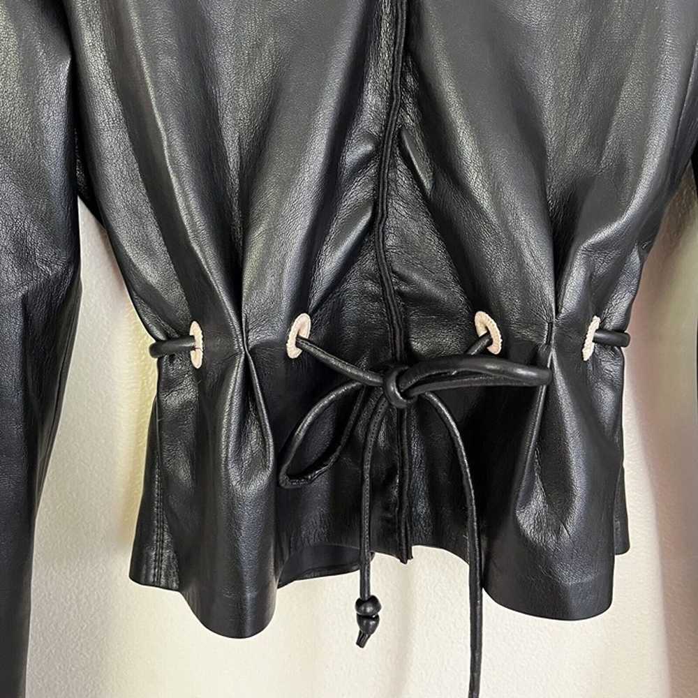NANUSHKA Faroe Vegan Leather Belted Top in Black - image 6