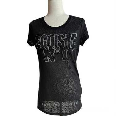 PHILIPP PLEIN AUTHENTIC TOP TEE BLACK WITH CRYSTA… - image 1