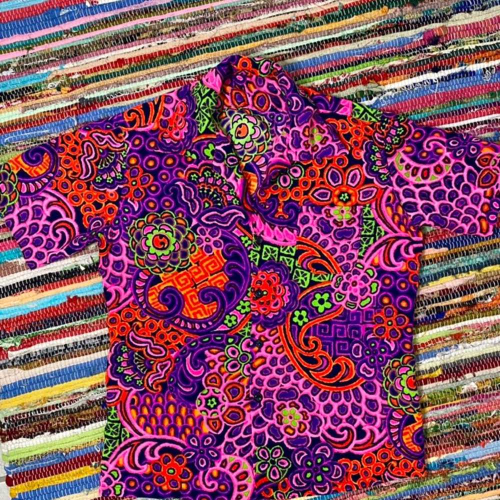 Vintage Psychedelic Tshirt 1960s 1970s Handmade B… - image 6