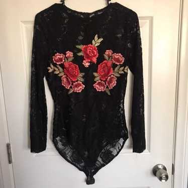 lace floral bodysuit