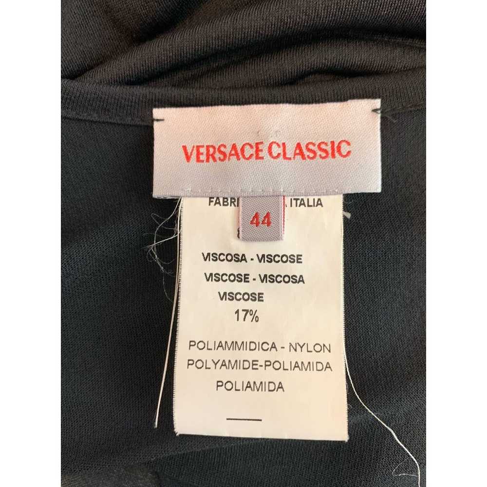 Versace black v neck sleeveless sheer blouse size… - image 10