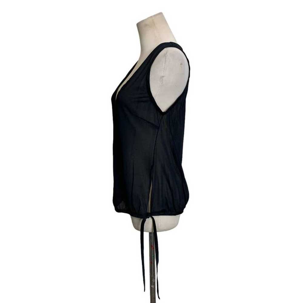Versace black v neck sleeveless sheer blouse size… - image 3