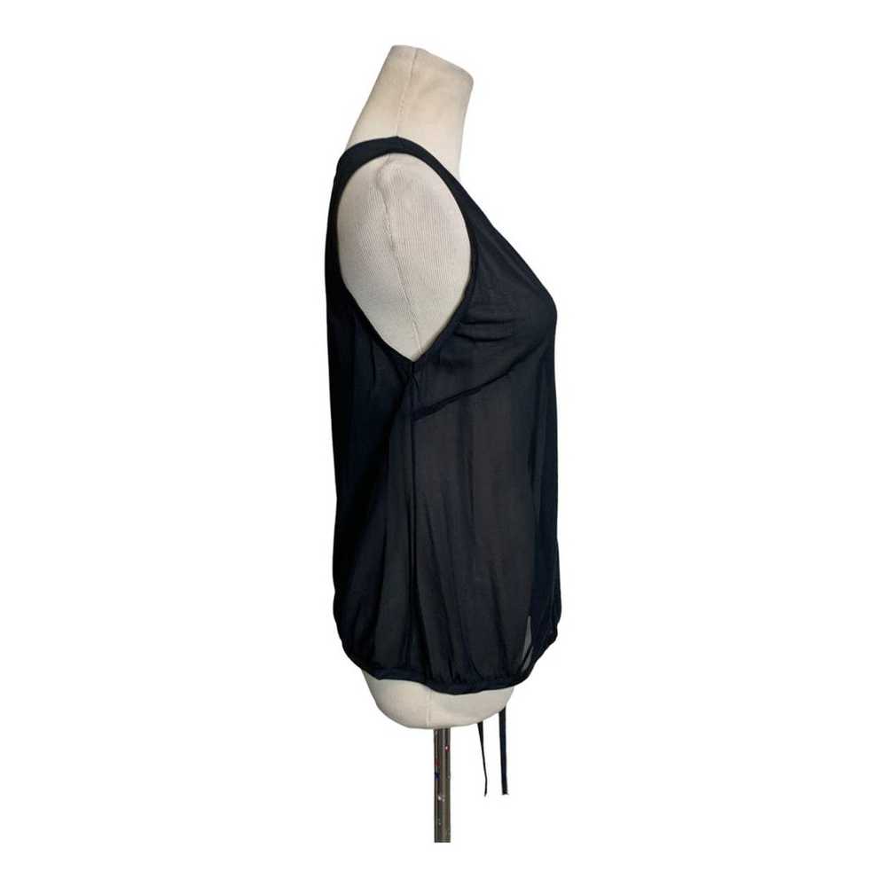 Versace black v neck sleeveless sheer blouse size… - image 4