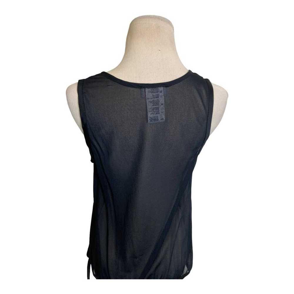 Versace black v neck sleeveless sheer blouse size… - image 6