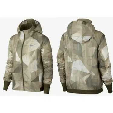 Nike Shield Hooded Running Jacket Green Size MNik… - image 1