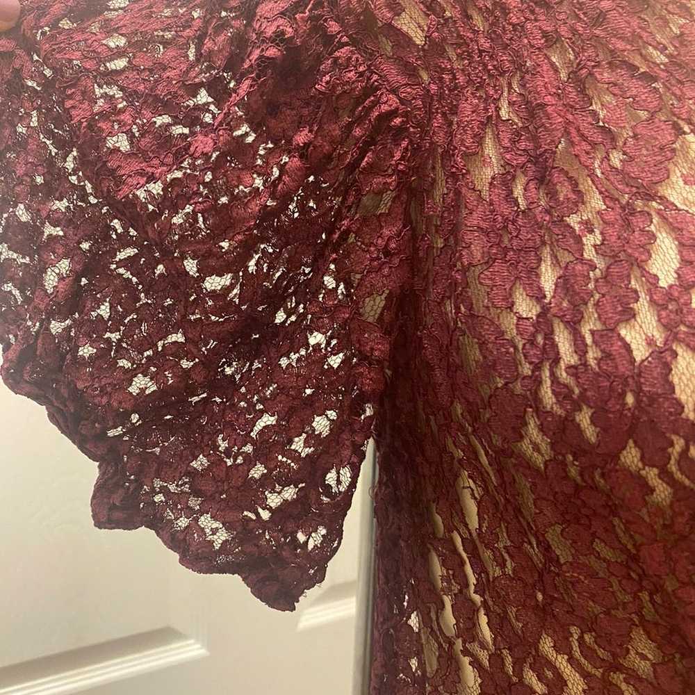 Antique 30s-40s Bias Cut Lace Gown Puff Sleeve Sh… - image 11