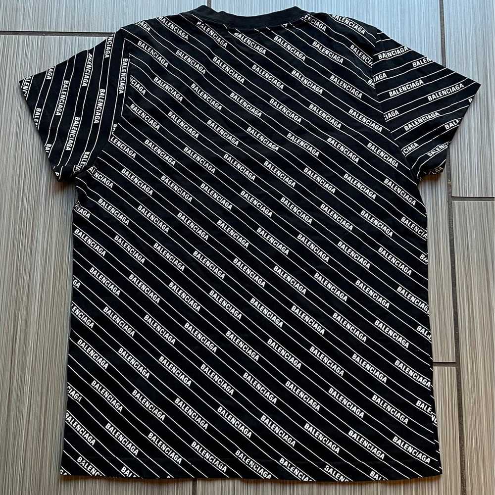 balenciaga black cotton diagonal monogram t-shirt… - image 4