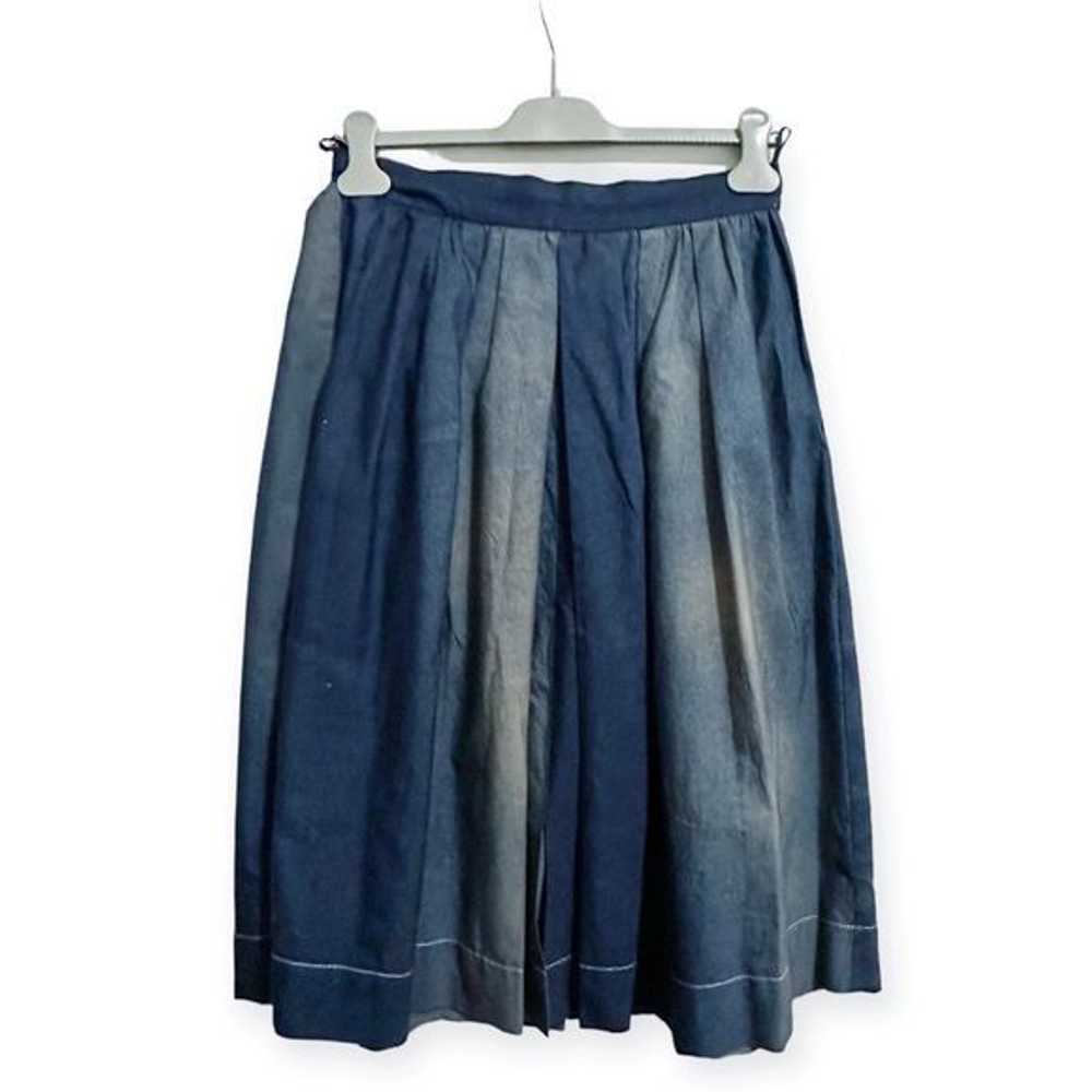 Prada Prada Blue Cotton Midi Skirt with Oversized… - image 3