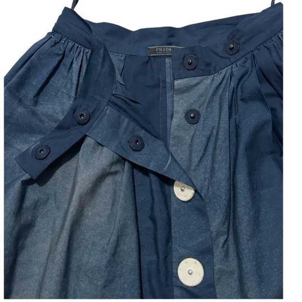 Prada Prada Blue Cotton Midi Skirt with Oversized… - image 9