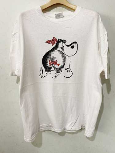 Animal Tee × Art × Vintage Vintage 90s Hippo Hambu