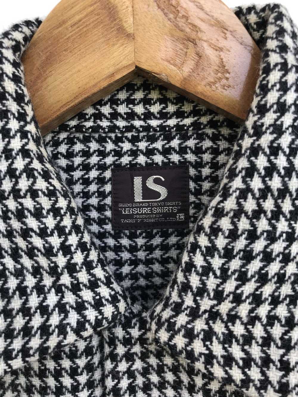 Japanese Brand Made In Japan LS Houndstooth Wool … - image 5