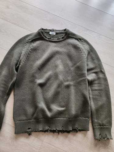 Saint Laurent Paris Olive distressed sweater from… - image 1