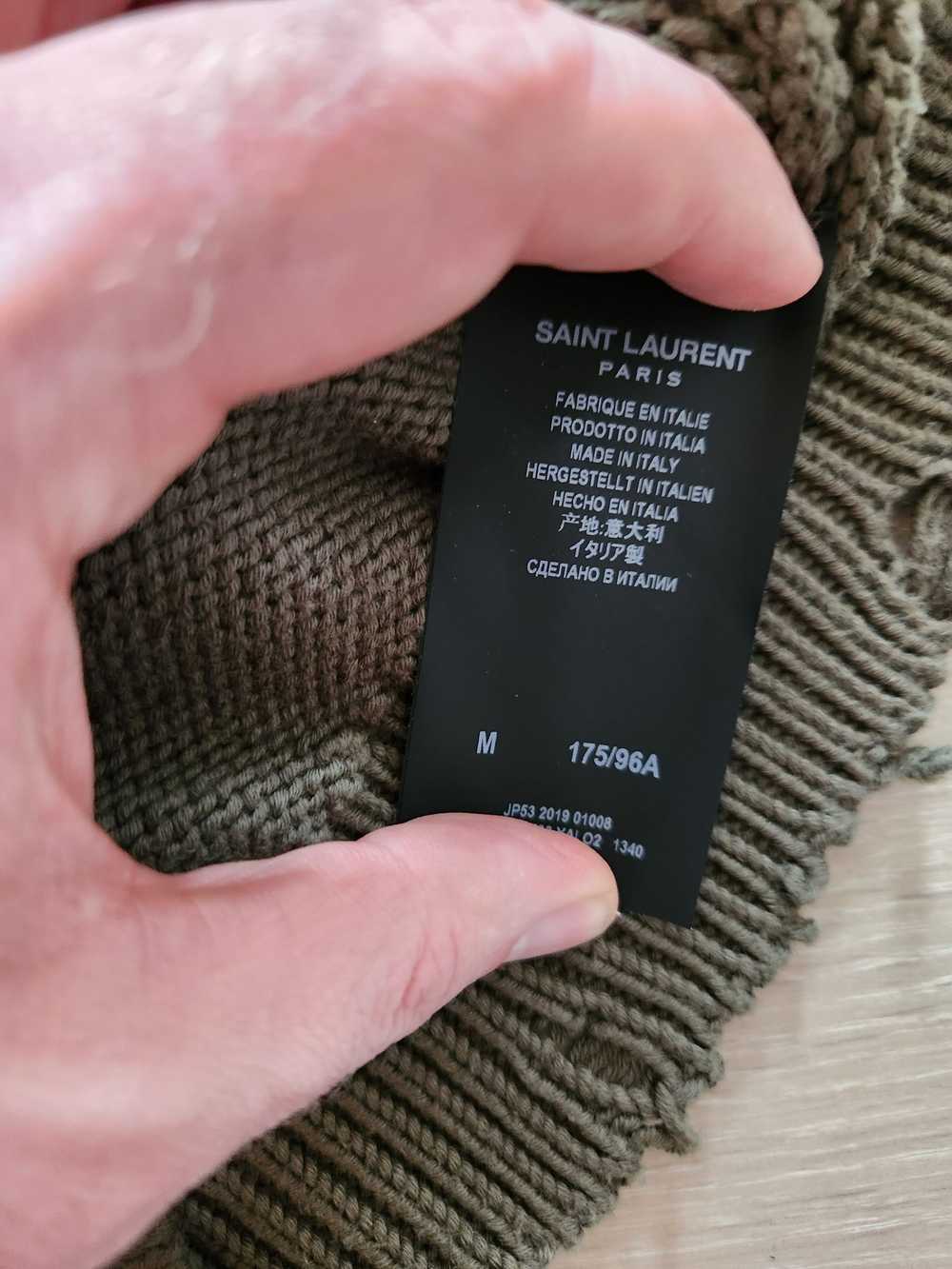 Saint Laurent Paris Olive distressed sweater from… - image 4