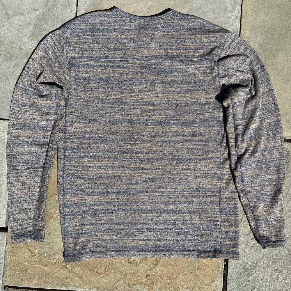 Other Blue/Tan Heather Long Sleeve Snap Henley - image 2