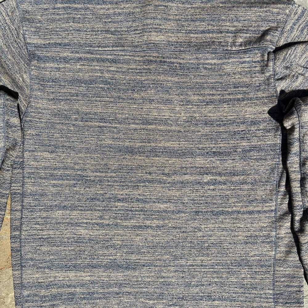 Other Blue/Tan Heather Long Sleeve Snap Henley - image 5