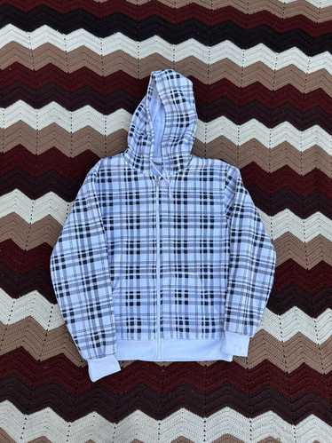 Streetwear × Vintage Y2K skater plaid hoodie