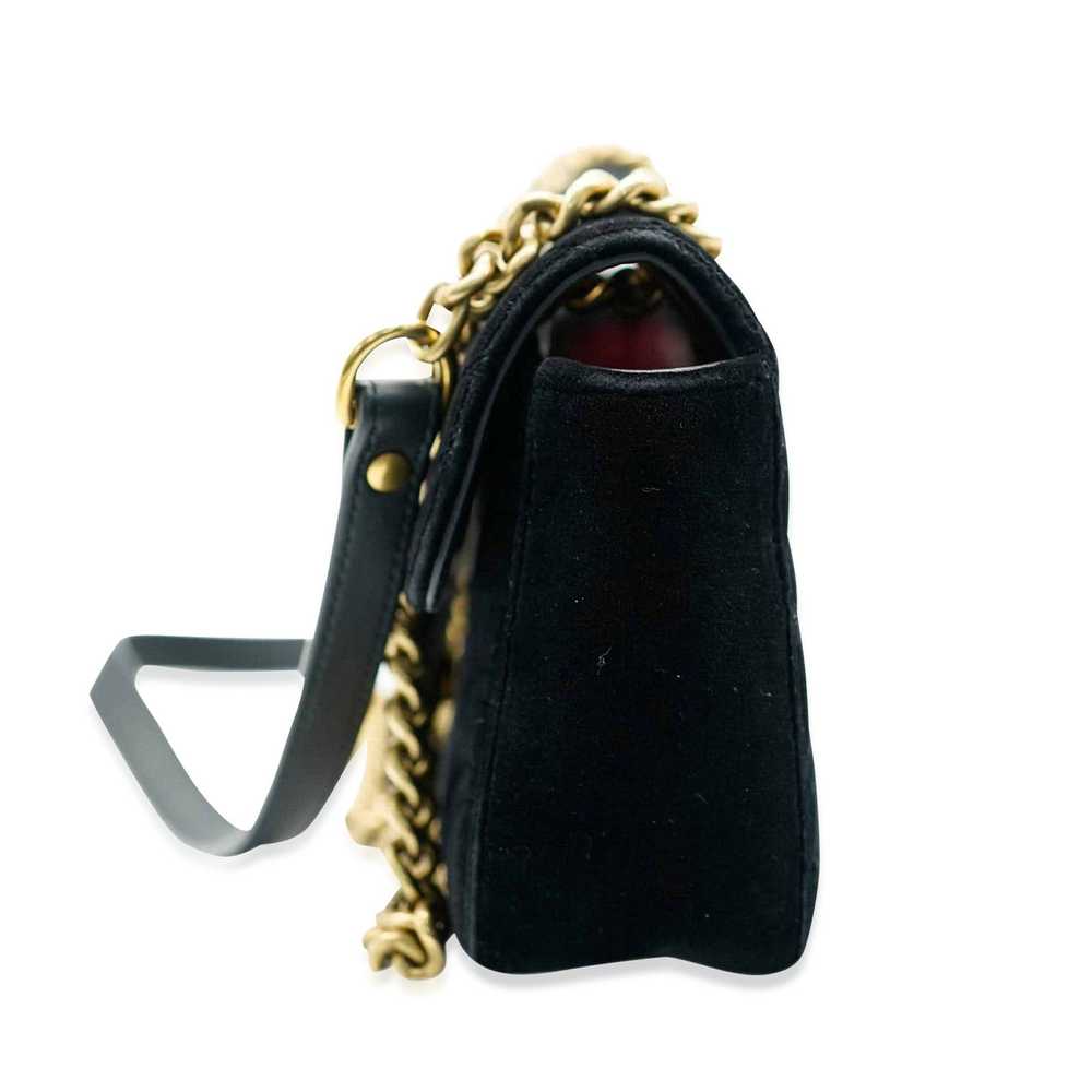 Gucci Gucci Black Velvet GG Mini Marmont Flap Bag - image 8